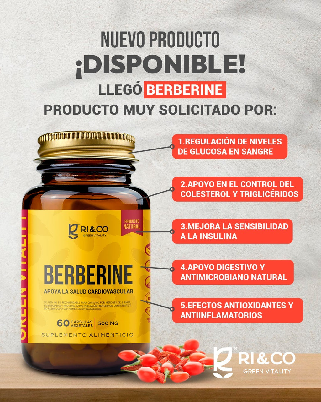 Berberine (Berberina) 60 Cápsulas