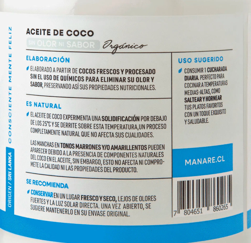 Aceite de Coco Orgánico 500ml