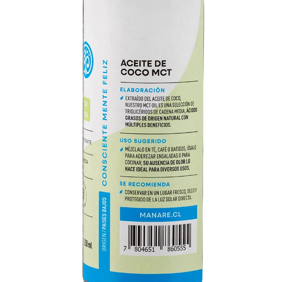 Aceite de Coco MCT 250ml Manare