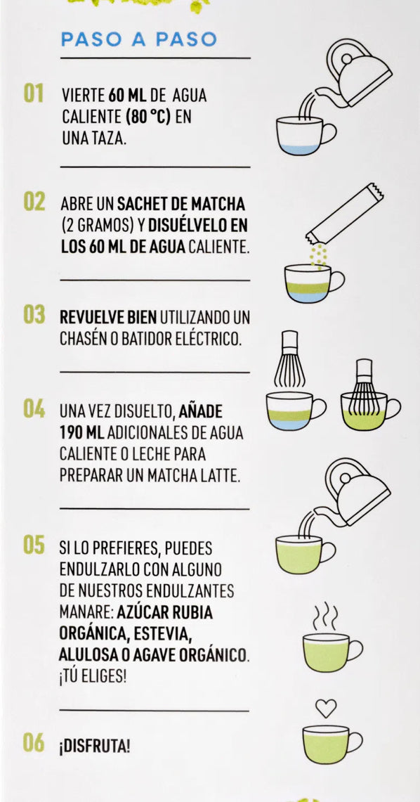 Té Matcha Sachet Orgánico 20 un Manare