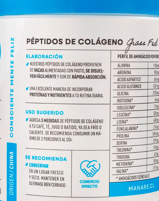 Péptidos de Colágeno Hidrolizado 250 g Manare