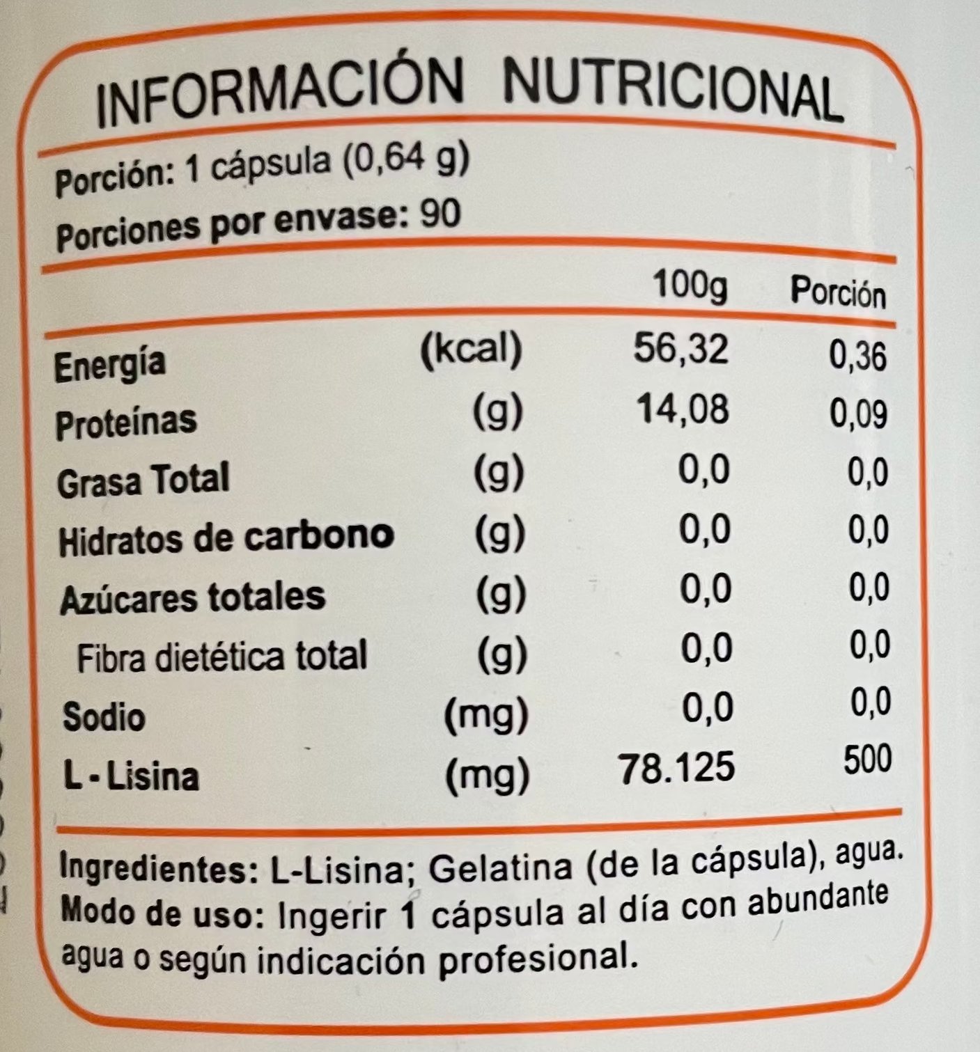 L-Lisina FNL 90 Cápsulas