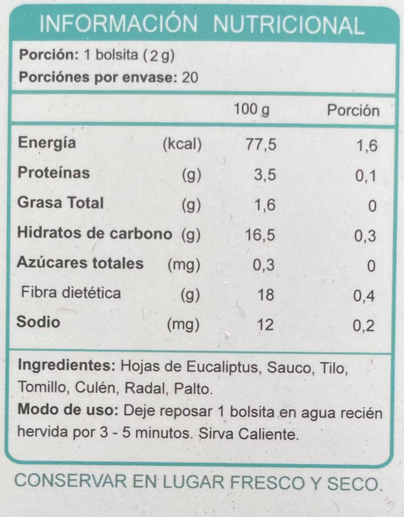Eucaliptus Blend FNL 20 Bolsitas