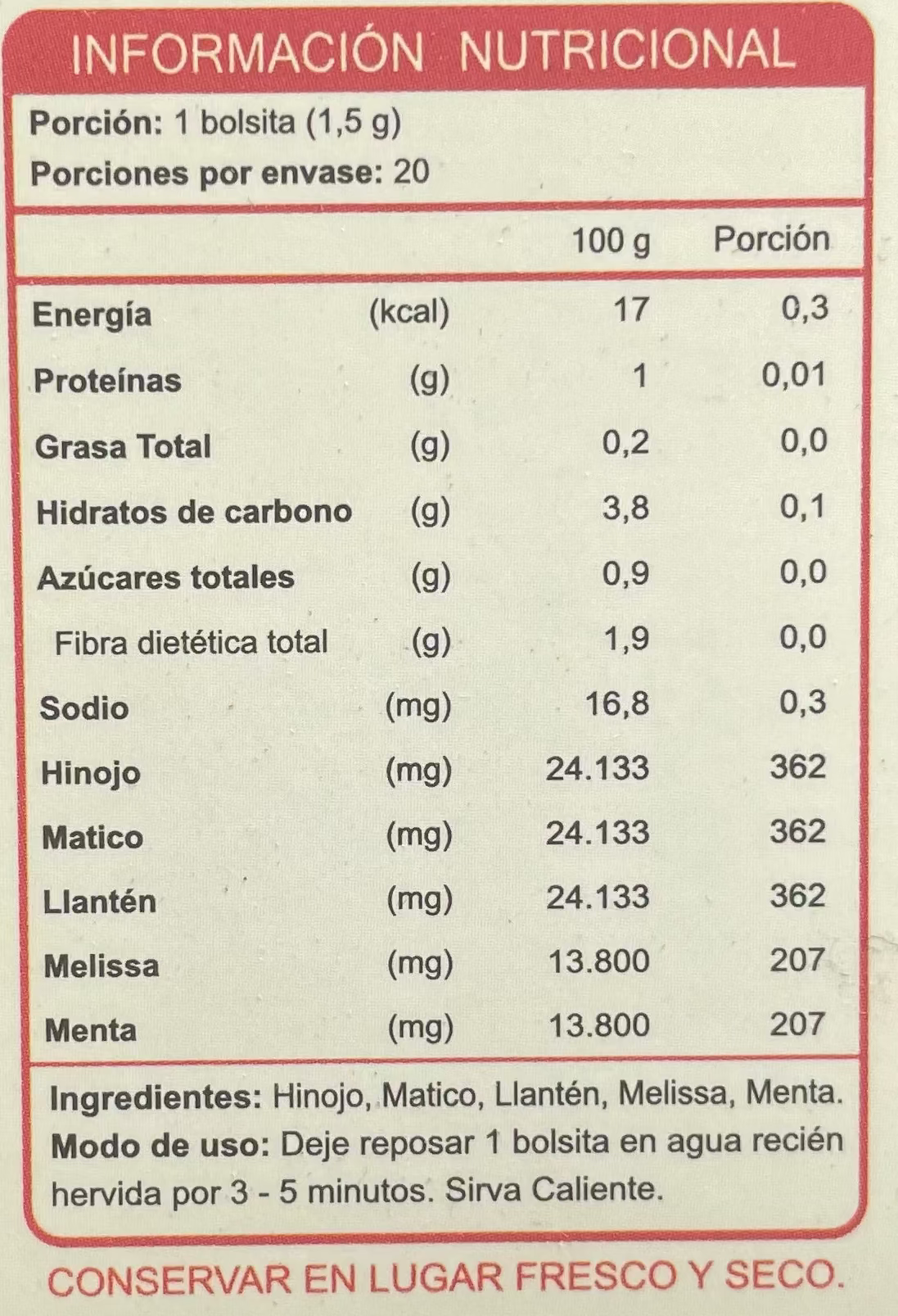 Matico Blend FNL 20 Bolsitas