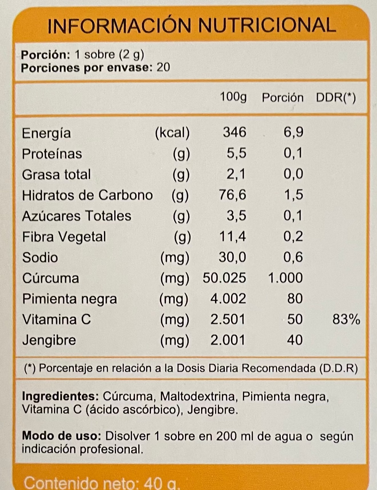 Curcumix Sachet FNL 20 Sobres