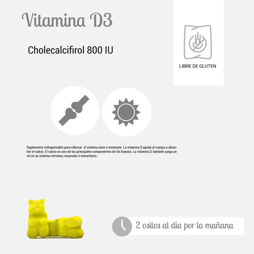 Vitamina D3 60 Gomitas Sabor Piña Perfect Bear